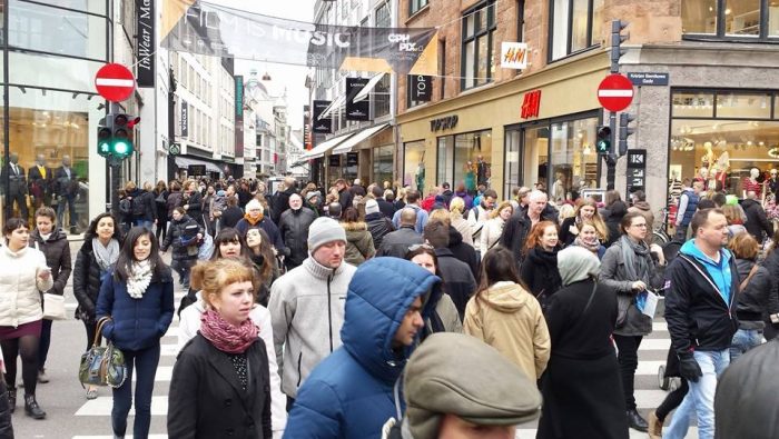 Billede: Angsteksponering / træning. Strøget København.